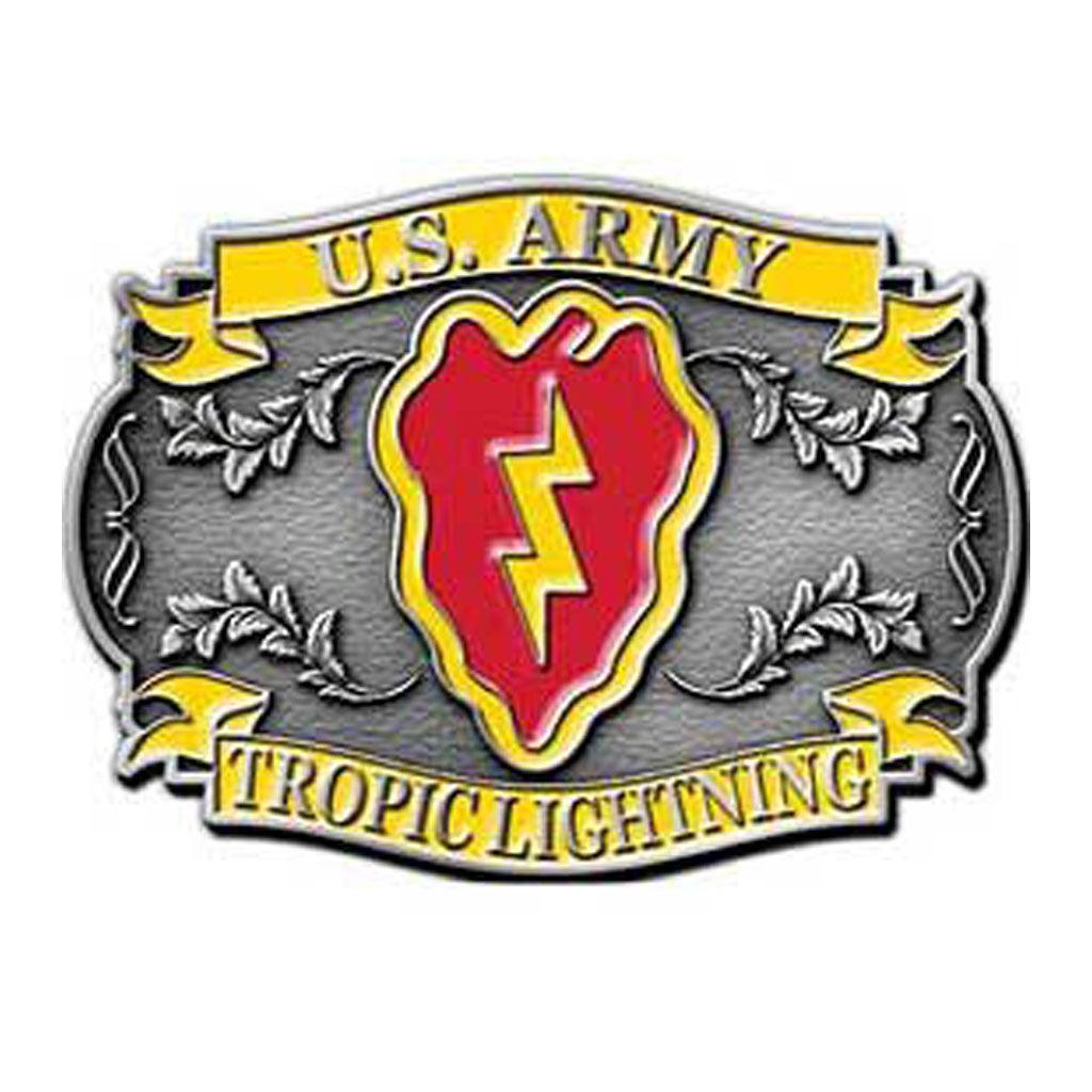 U.S. Army 25th Division Tropic Lightening Belt Buckle - Military Republic