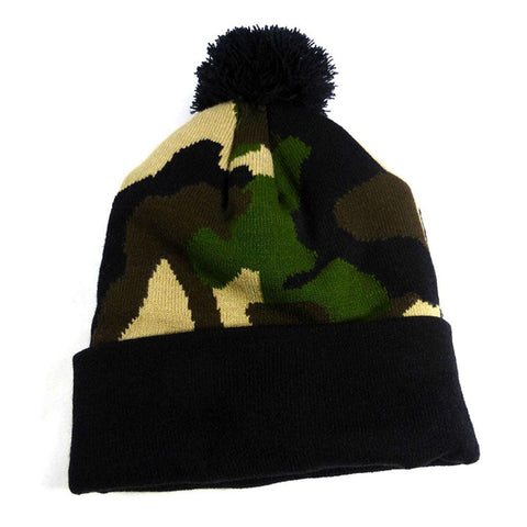 Camouflage Camo Pom Pom Knit Watch Cap Beanie - Military Republic