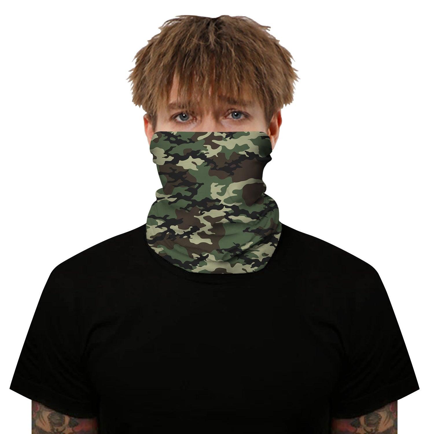 Camo Print Outdoors Motorcycle Face Mask Bandana Headwear - Military Republic
