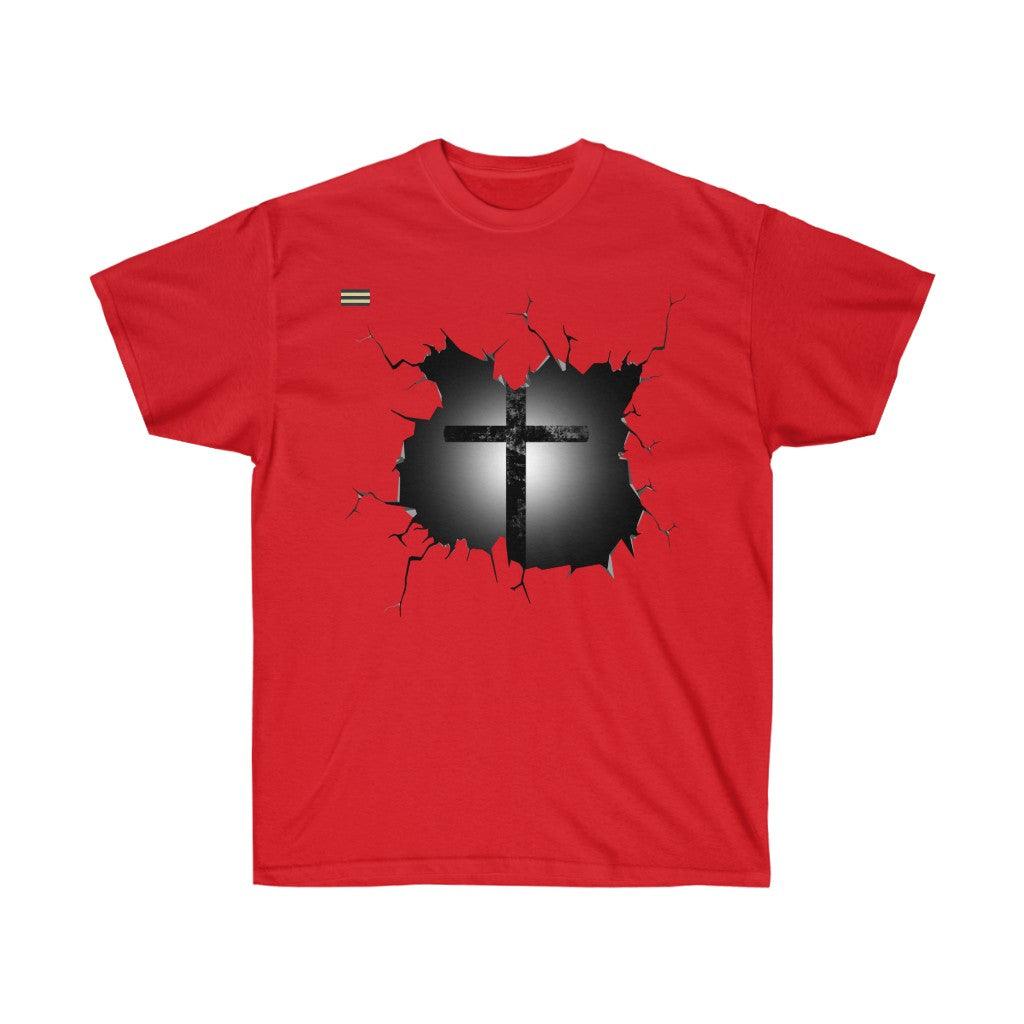 Shattered Shirt Cross Design T-shirt - Military Republic