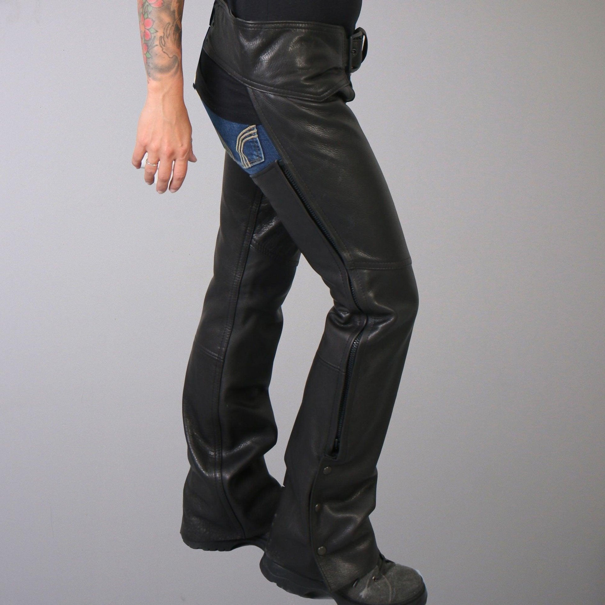 Hot Leathers USA Made Soft Cow Hide Leather Chaps For Women - Military Republic