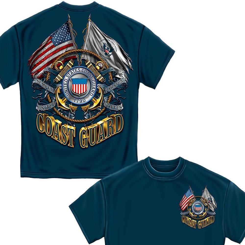 Coast Guard Double Flag T-Shirt-Military Republic