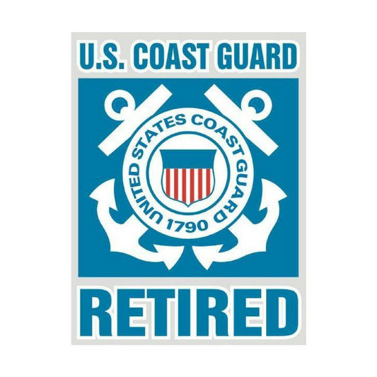 Coast Guard Retired Bold Type Decal-Military Republic