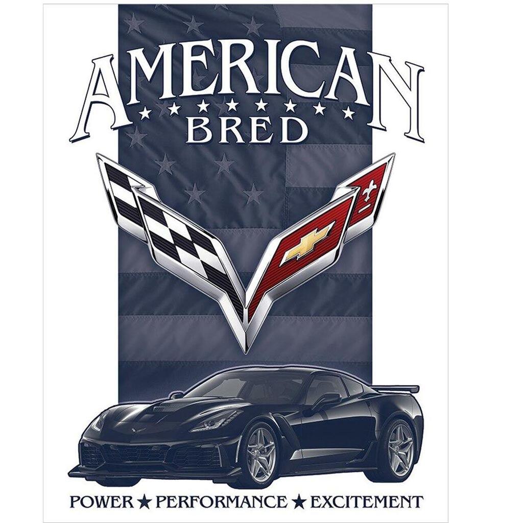 Corvette American Bred Tin Sign - Military Republic