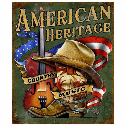 American Heritage Country Music Tin Sign - Military Republic