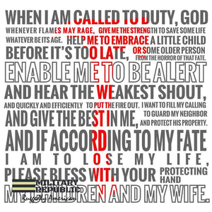 Courageous Fireman's Prayer Short Sleeve T-shirt - Military Republic