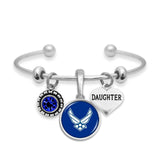 Custom U.S. Air Force 3 Charm Bracelet for Daughter - Military Republic