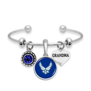Custom U.S. Air Force 3 Charm Bracelet for Grandma - Military Republic