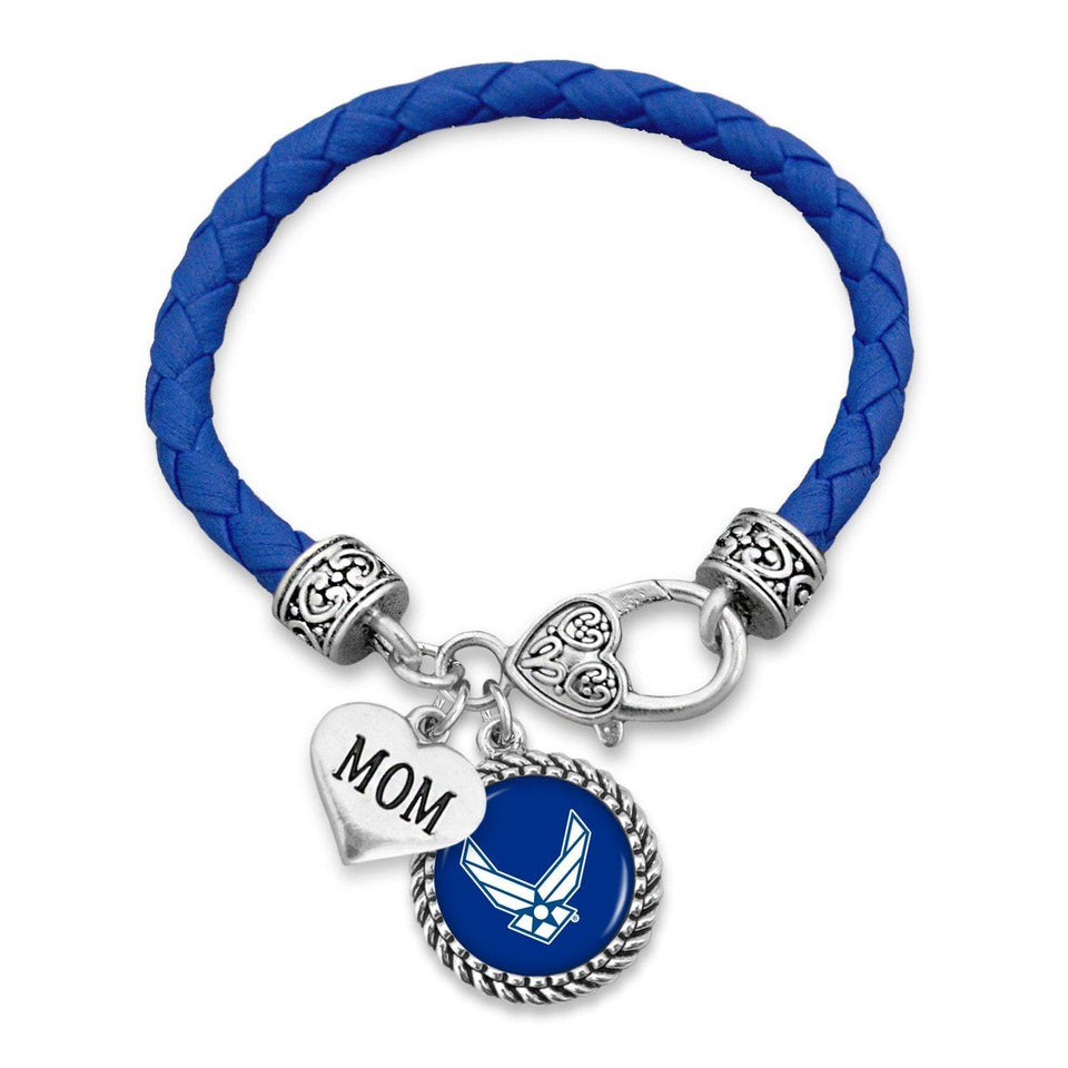 Custom U.S. Air Force Leather Bracelet for Mom - Military Republic