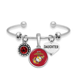 Custom U.S. Marines 3 Charm Bracelet for Daughter - Military Republic