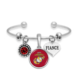 Custom U.S. Marines 3 Charm Bracelet for Fiance - Military Republic