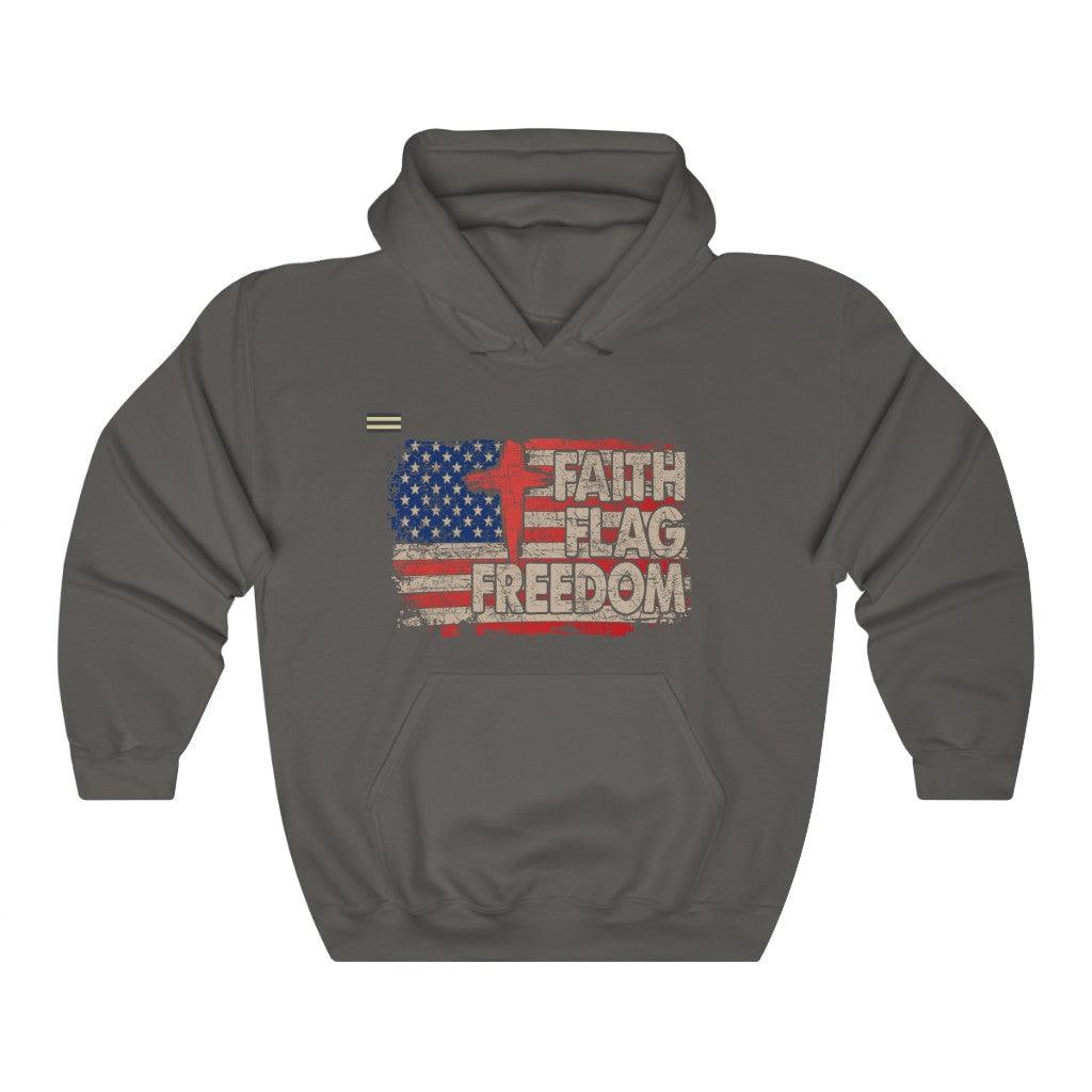 Faith Flag Freedom USA Flag Unisex Hoodie - Military Republic