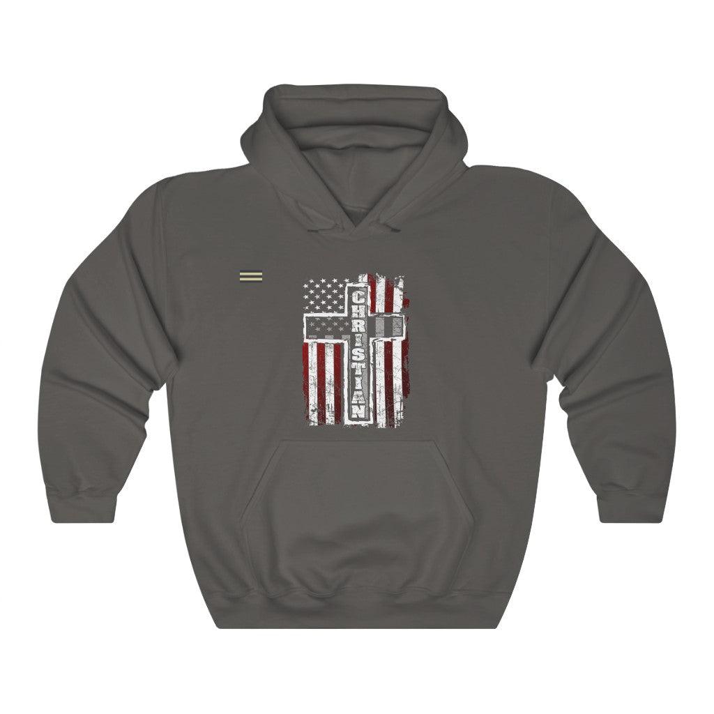 Christian Cross and USA Flag Unisex Hoodie - Military Republic