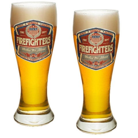 Denim Fade Firefighter Pilsner Glass Set-Military Republic