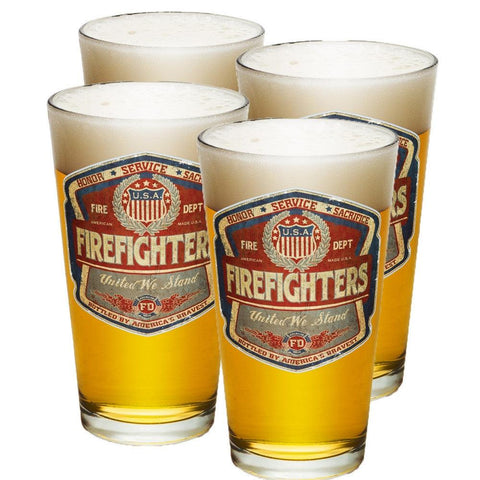 Denim Fade Firefighter Pint Glasses-Military Republic