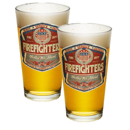 Denim Fade Firefighter Pint Glasses-Military Republic