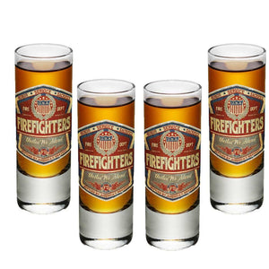 Denim Fade Firefighter Shot Glasses-Military Republic