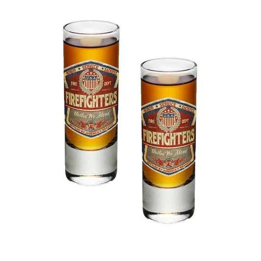 Denim Fade Firefighter Shot Glasses-Military Republic