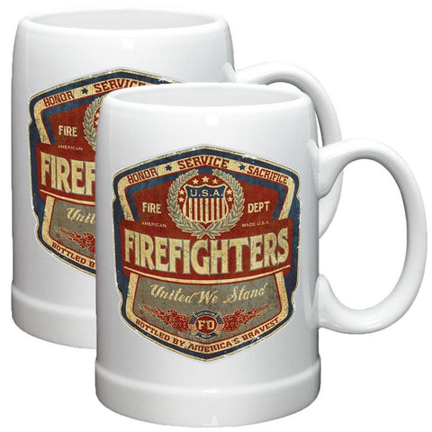 Denim Fade Firefighter Stoneware Mug Set-Military Republic