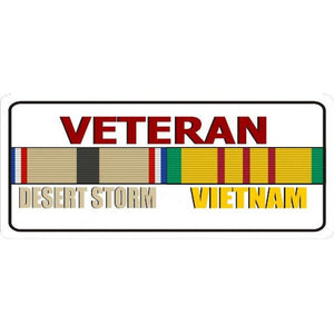 Desert Storm & Vietnam Veteran Photo License Plate - Military Republic