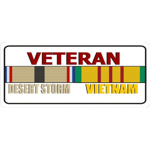 Desert Storm & Vietnam Veteran Photo License Plate - Military Republic