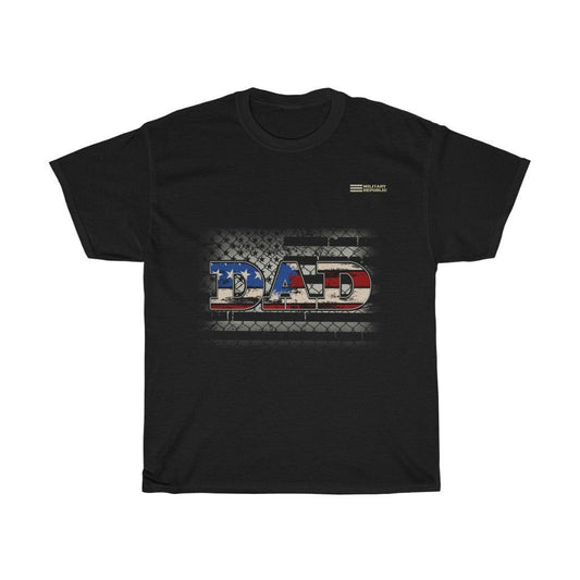 Dad - Netted American Flag T-shirt - Military Republic