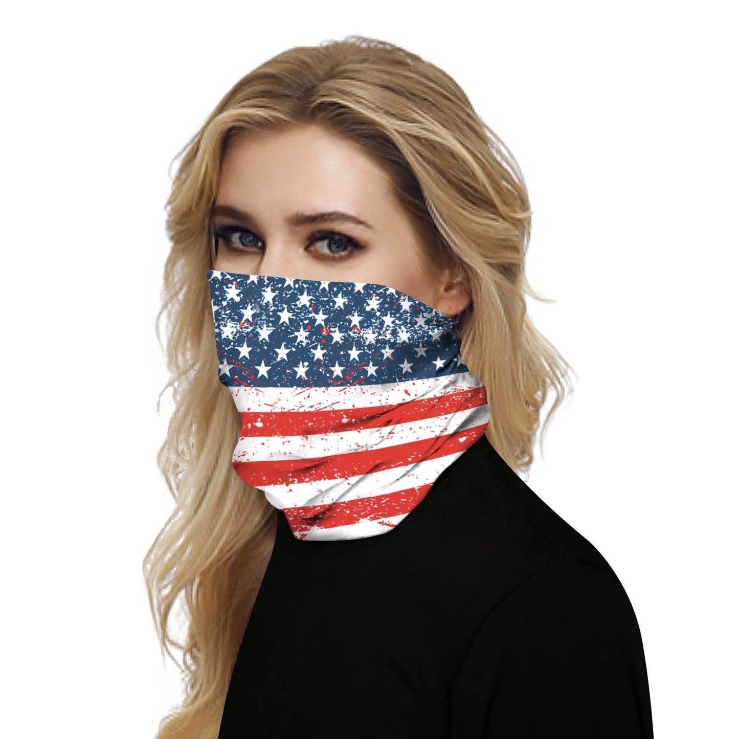 Distressed USA Flag Outdoors Motorcycle Face Mask Bandana Headwear - Military Republic