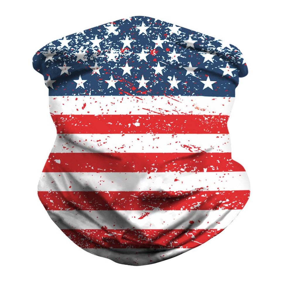 Distressed USA Flag Outdoors Motorcycle Face Mask Bandana Headwear - Military Republic