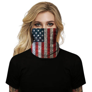 Distressed Riveted USA Flag Outdoors Motorcycle Face Mask Bandana Headwear - Military Republic
