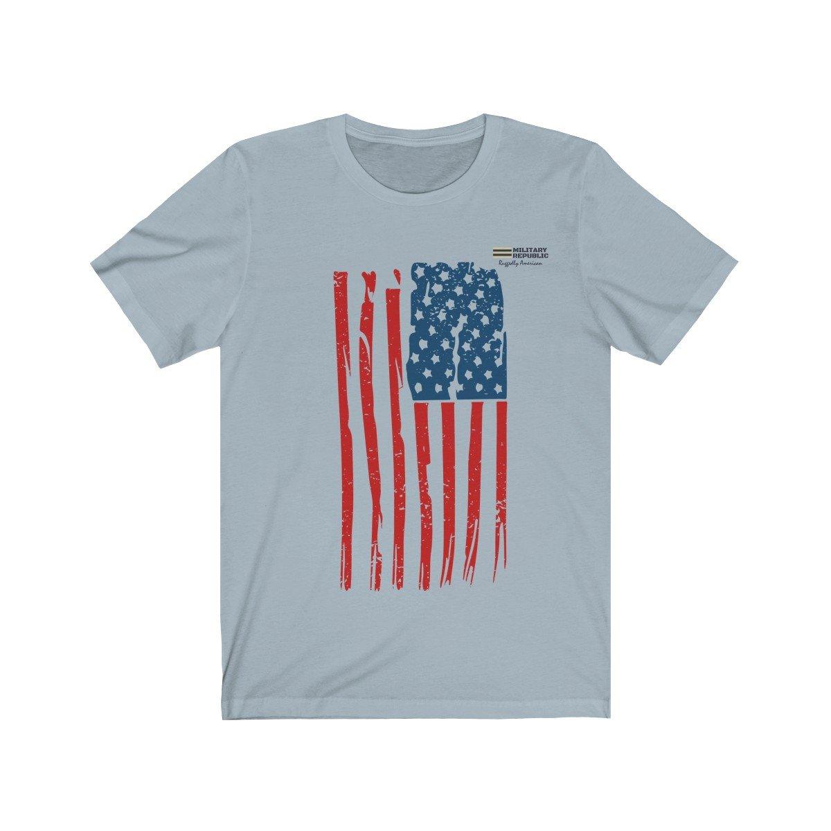 Distressed USA Flag Unisex T-shirt - Military Republic