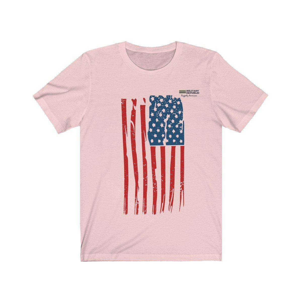 Distressed USA Flag Unisex T-shirt - Military Republic