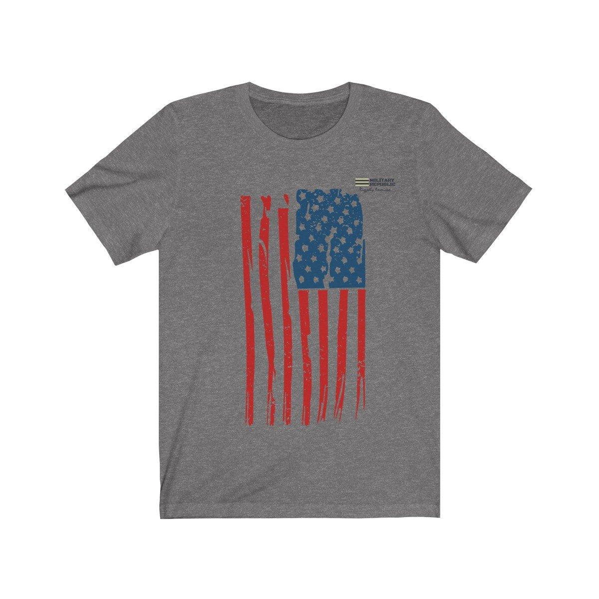 Distressed USA Flag Unisex T-shirt - Military Republic