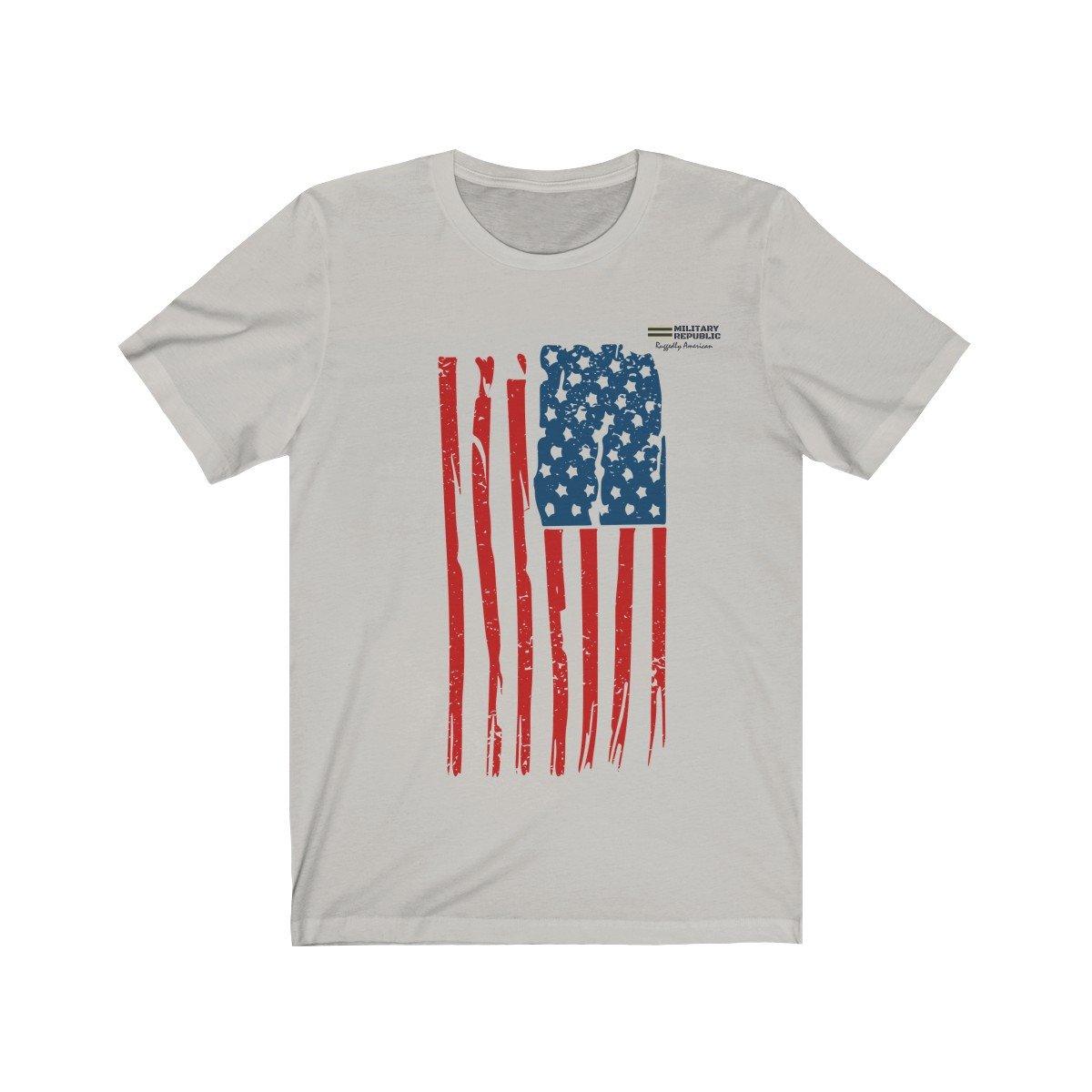 Distressed USA Flag Unisex T-shirt - Military Republic