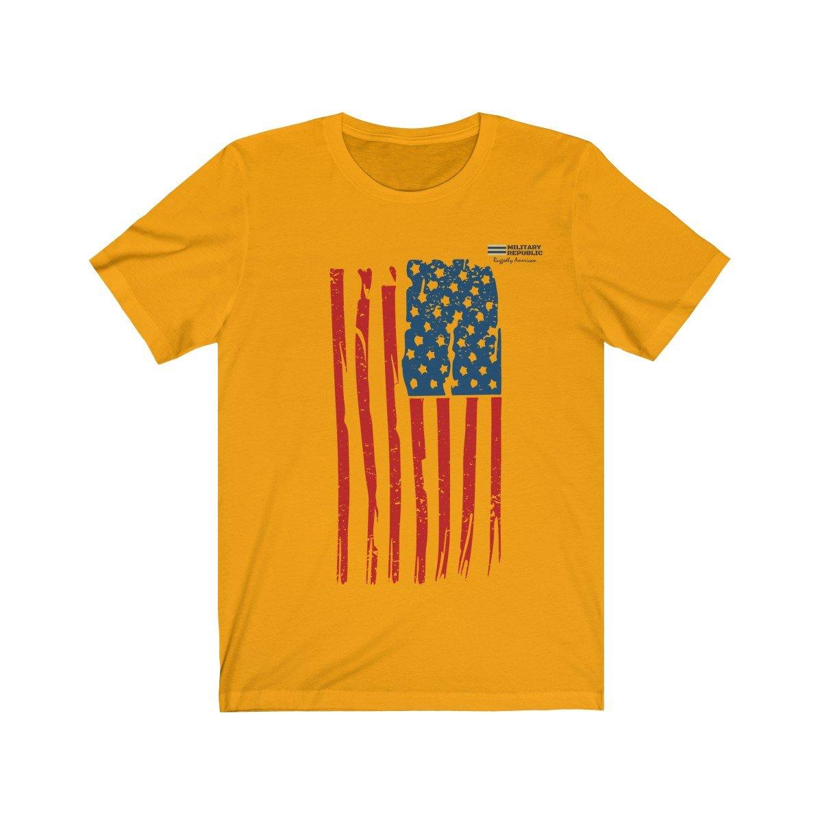 Distressed USA Flag Unisex T-shirt - Military Republic