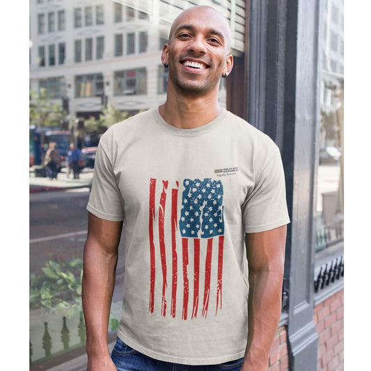 Distressed USA Flag Unisex T-shirt - Military Republic