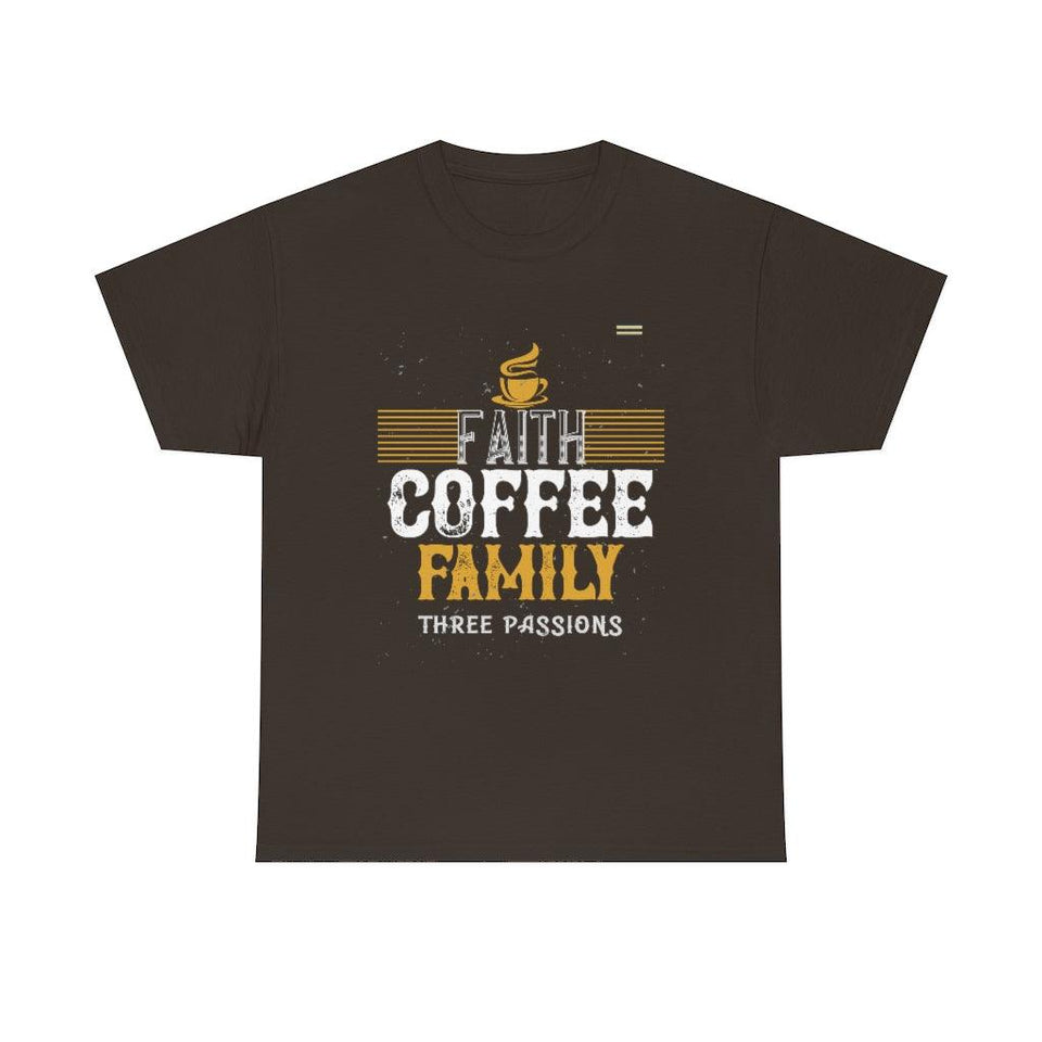 Love Faith, Coffee & Family Coffee Lover T-shirt - Military Republic