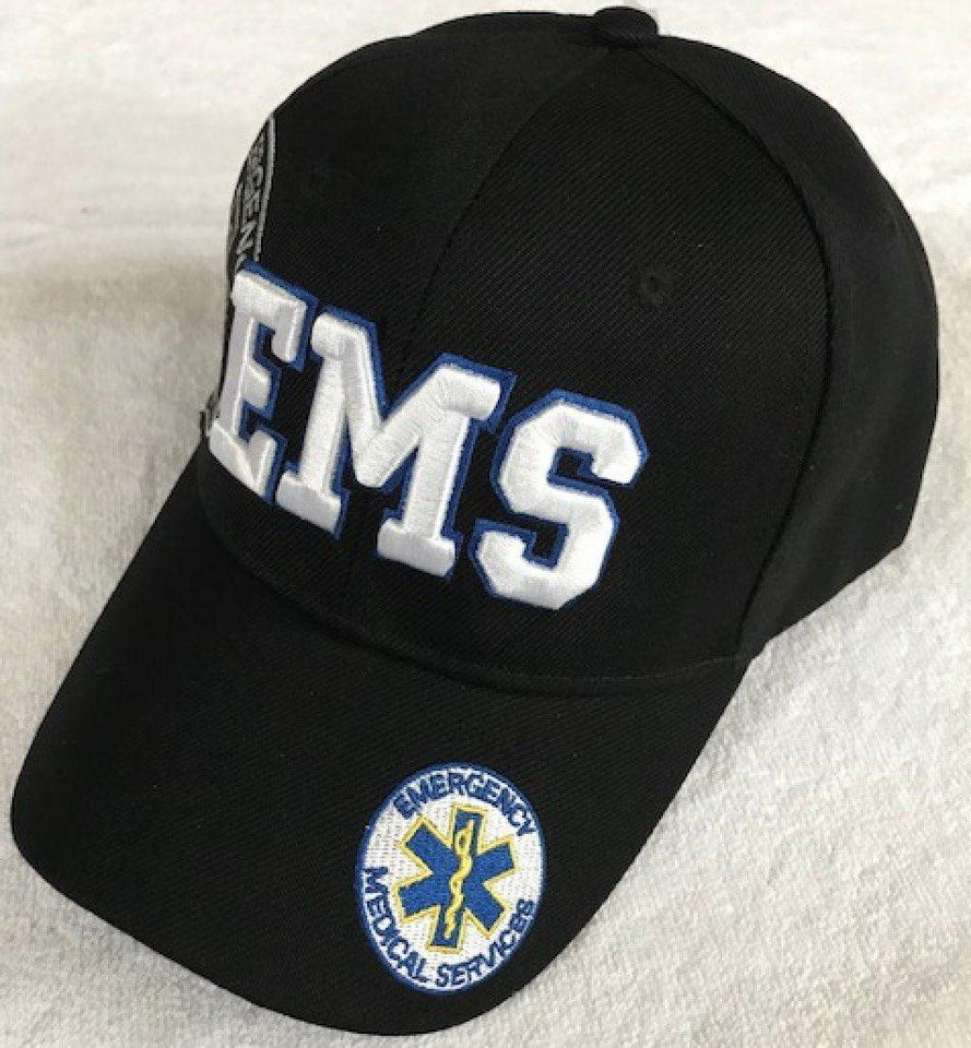 EMS Logo Shadow Cap with Bold Embroidery of EMS - Solid Black - Military Republic