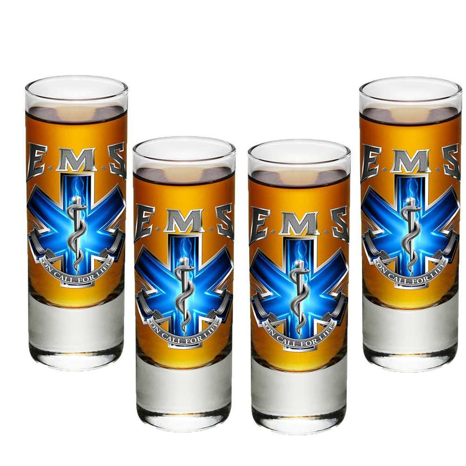 EMS On Call For Life Shot Glasses-Military Republic