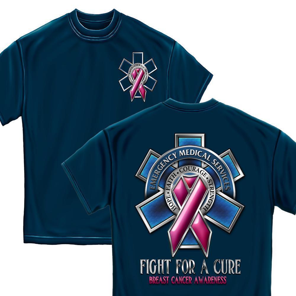 EMS Race for a Cure Cancer Awareness T Shirt-Military Republic