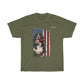 Bernese Mountain Dog with Distressed USA Flag Patriotic T-shirt - Military Republic