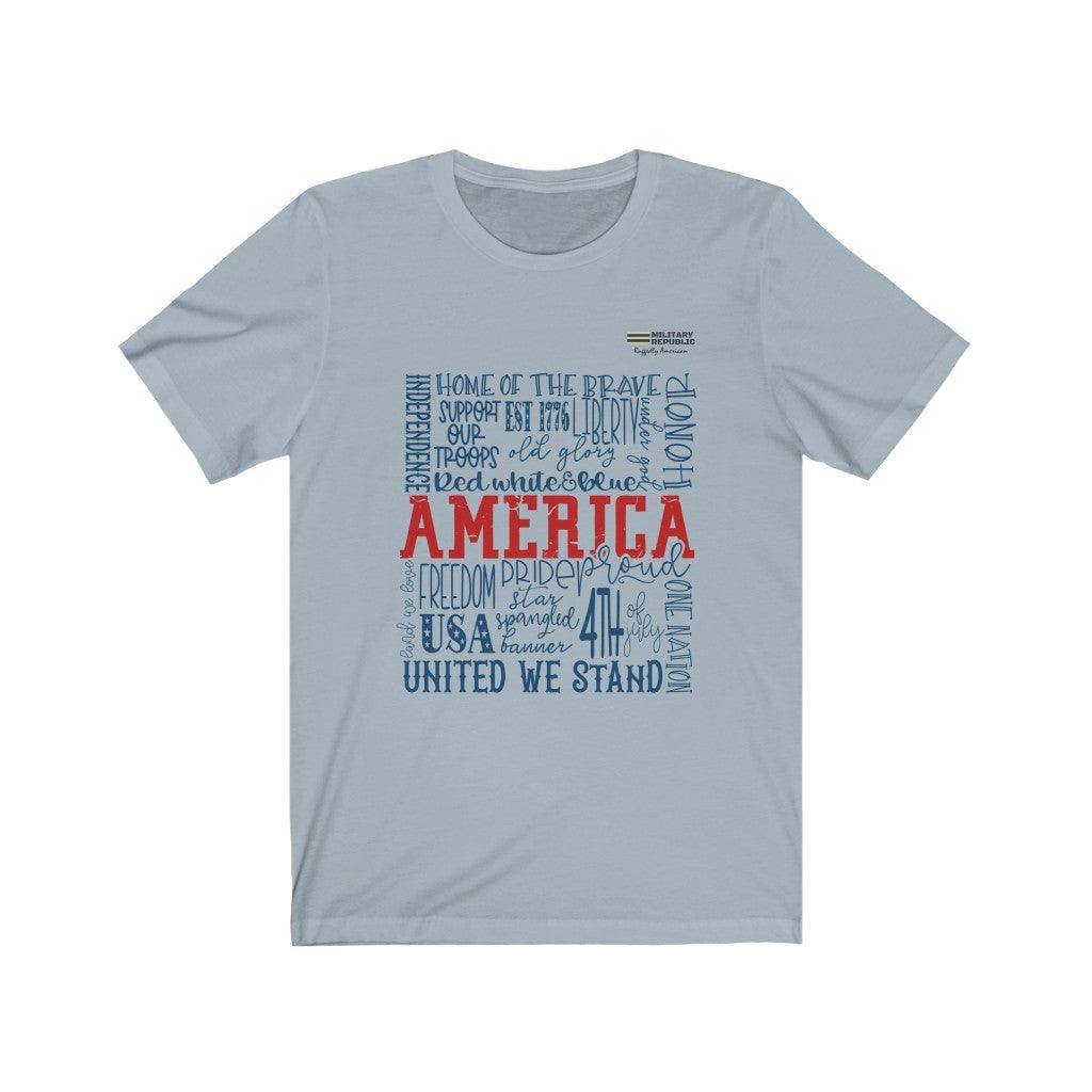 Freedom - Pride America - Support Our Troops T-shirt - Military Republic