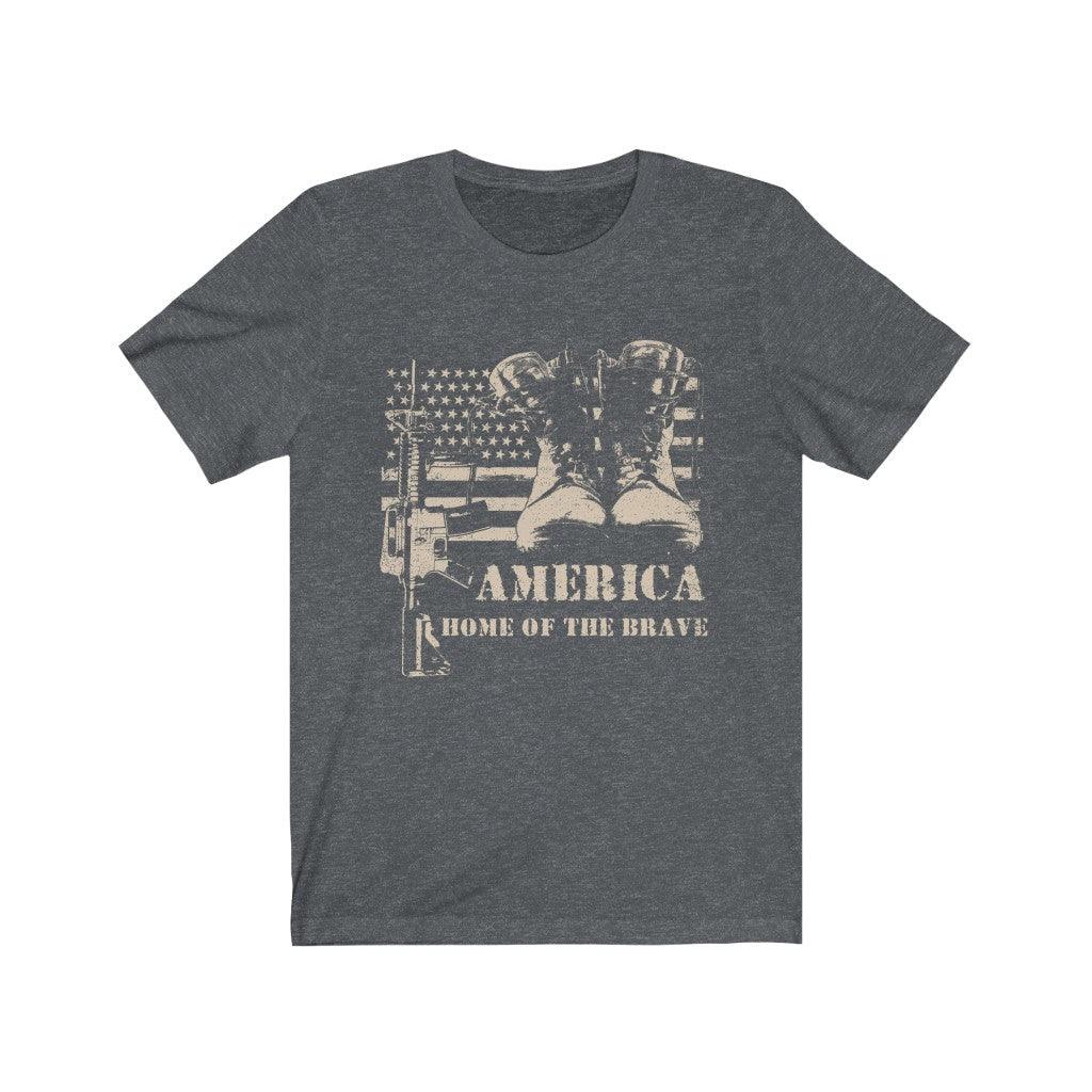 America Home of The Free - Short Sleeve T-Shirt - Military Republic