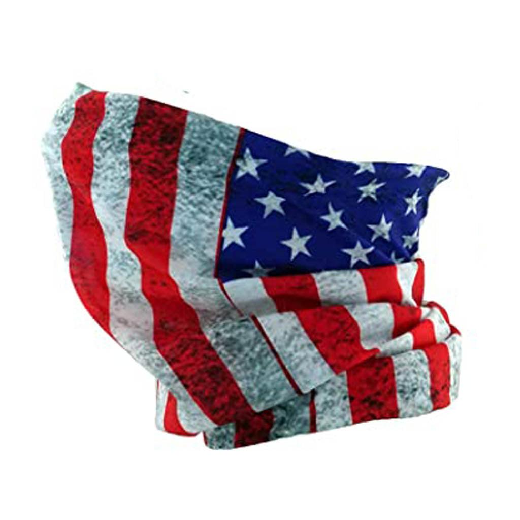 USA Distressed Flag Seamless Tube Half Face Cover - Military Republic