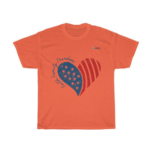 Faith, Family, Freedom Heart Patriotic T-shirt - Military Republic