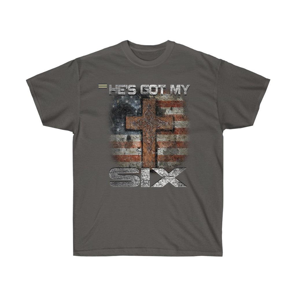 God Has Got My Six Cross & Flag T-shirt - Military Republic