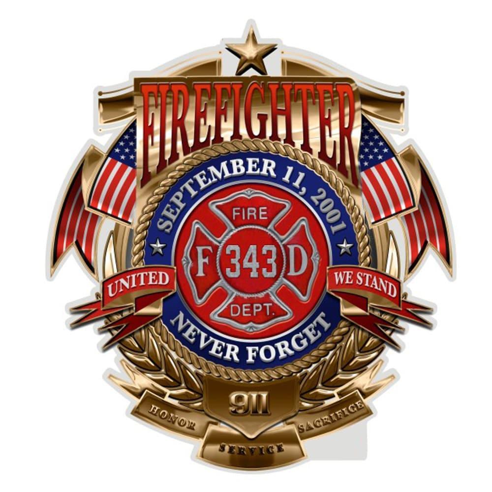 Fire Department Never Forget Firefighter Decal-Military Republic