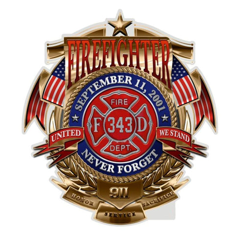 Fire Department Never Forget Firefighter Decal-Military Republic