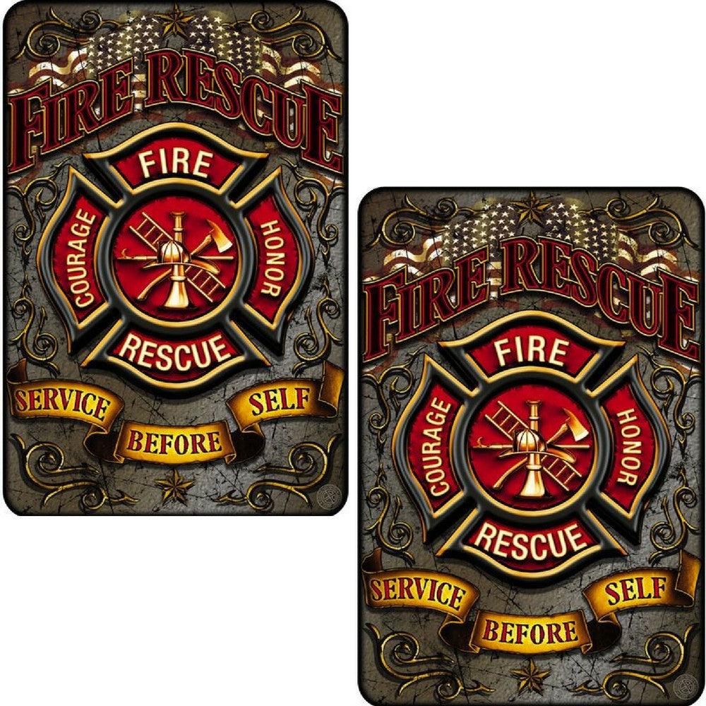 Fire Rescue - Service Before Self Aluminum Sign – Military Republic