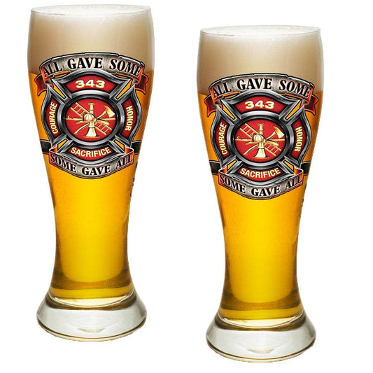 Firefighter 343 All Gave Some Pilsner Glass Set-Military Republic