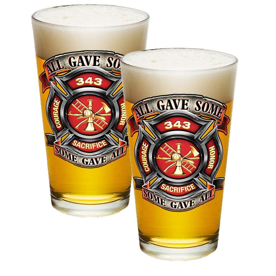 Firefighter 343 All Gave Some Pint Glasses-Military Republic